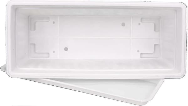 5-pack 43 cm vit blomlåda fönsterlåda plast