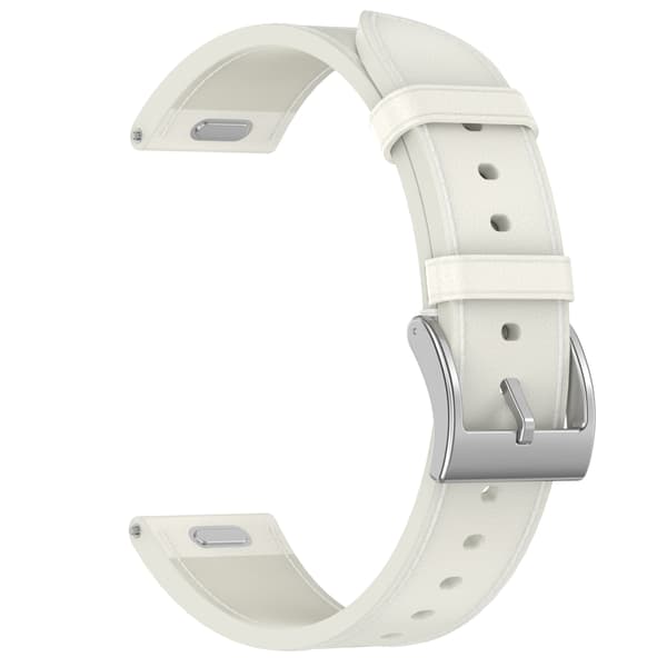Ægte læderrem til Samsung Watch 4 5 6 7 Hvid 19 White