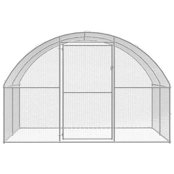 vidaXL Utomhus hönshus 3x2x2 m galvaniserat stål silver Silver