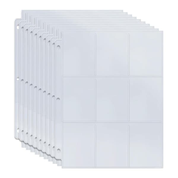 Plastlommer til samlekort - Kortlommer 9-rums 50-Pack 500
