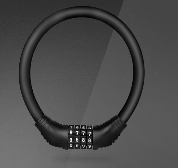 Cykellås kabellås med kode Sort 98 Black