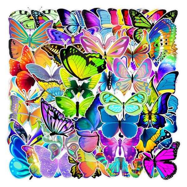 50kpl tarroja perhosia monivärinen multicolor