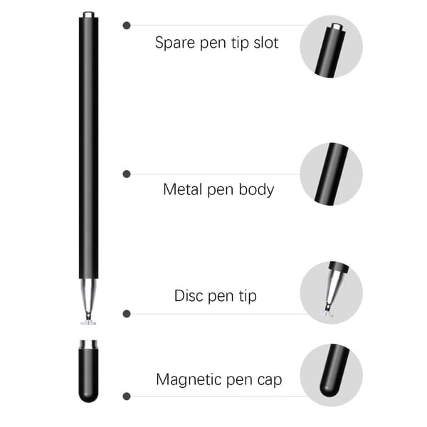 Universal Stylus Pen til iPad og Android Sort 26 Black