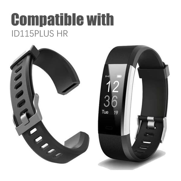 Udskiftningsurrem til ID115 Plus HR/ID115 Plus Sort 16 Black