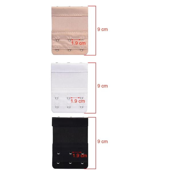 BH-förlängare Vit/Svart/Ljusbeige 3-pack 17