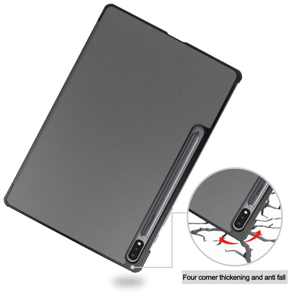 Samsung Galaxy Tab S7 Plus/FE/Lite Trefoldbart deksel PU-skinn/PC grå 61 304