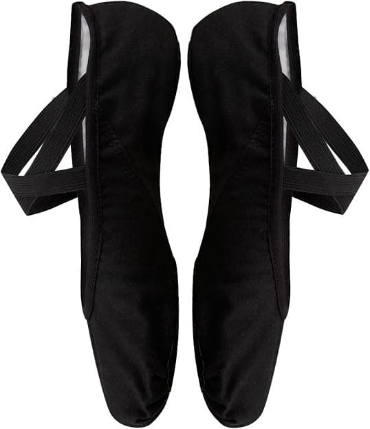 Balletdansesko Split Sål Flade Gymnastik Dansesko Sort 3.5 UK Black