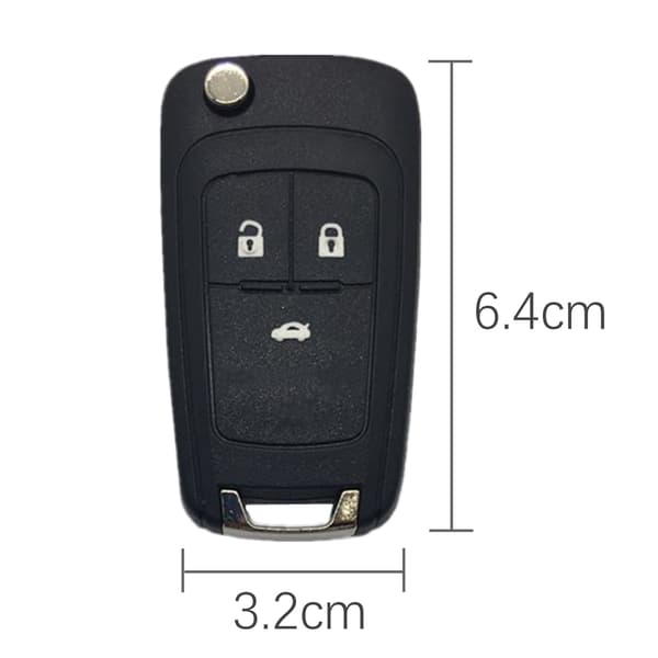 3-knaps bilnøglehus til Buick/Opel/Chevrolet Sort 42 Black