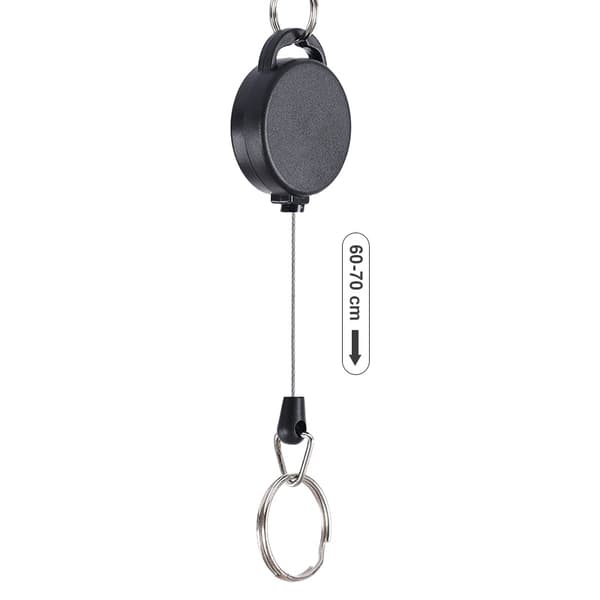 Infällbar nyckelring med karbinhake 2-pack Svart 27 Black
