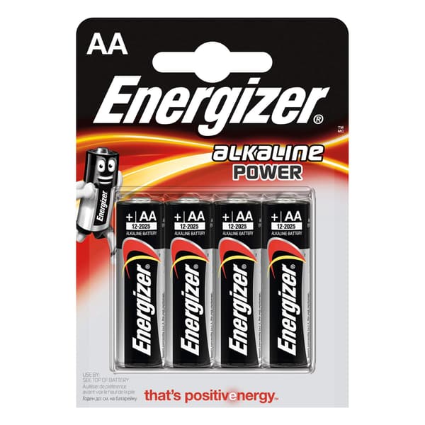 Batteri AA/LR6 Alkaline Power 4-pak 100 Svart, Silver