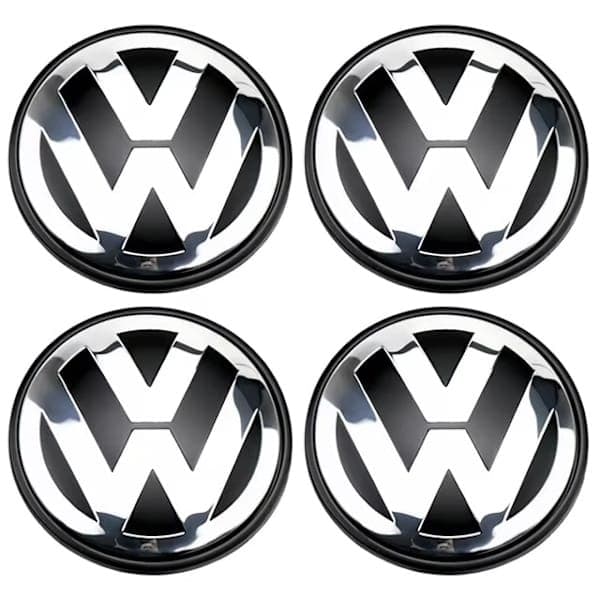 4-pack Volkswagen Navkapslar - Hjulnavemblem 56mm Silver
