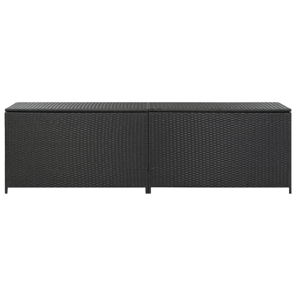 vidaXL Hyndeboks Polyrattan 200x50x60 cm Sort