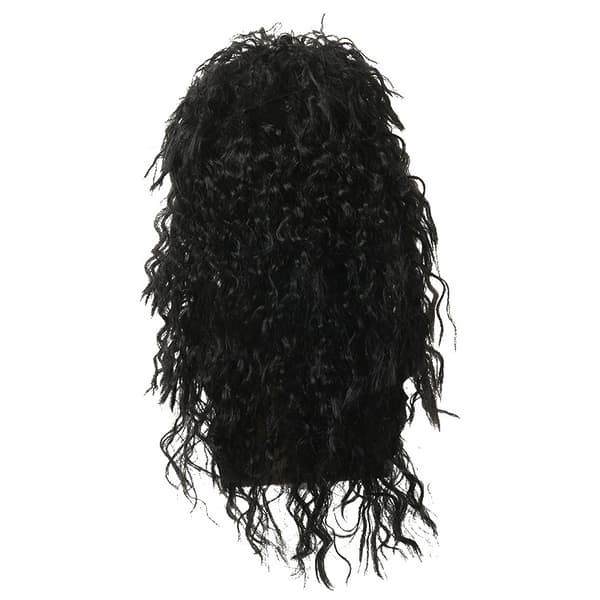 Lång lockig peruk Svart peruk Man Cosplay Peruker Fluffig Högfiber För One Size