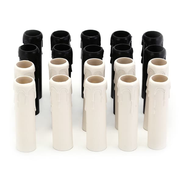 10 stk Plast Drypplys Rør for Lysekrone Lyspære Deksel White