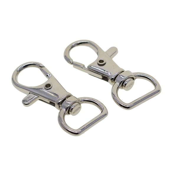 Svingbare halvrunde ringer med karabinkrok 10 stk Sølv 1,5 cm Sølv 1.5 cm Silver