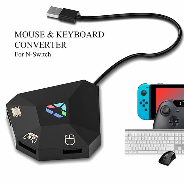 INF Mus/tangentbordsadapter kompatibel med Nintendo Switch, PS4, Xbox One/360, PS3