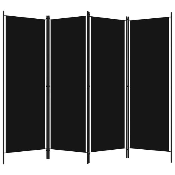 vidaXL Rumdeler 4 Paneler Sort 200x180 cm