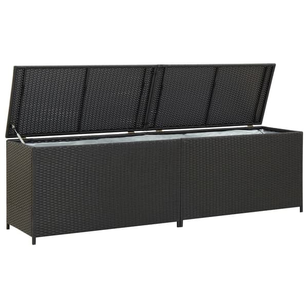 vidaXL Hyndeboks Polyrattan 200x50x60 cm Sort
