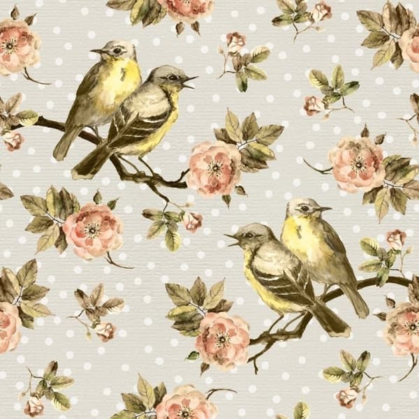 Servietter Fugle Blomster 20-pak multicolor multifärg