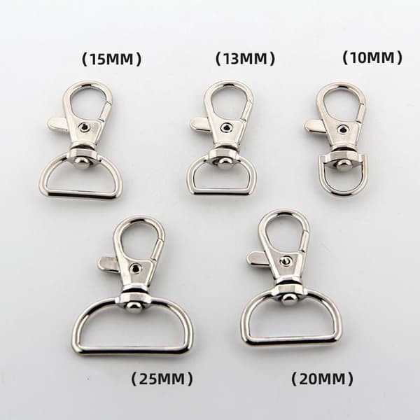 Svingbare halvrunde ringer med karabinkrok 10 stk Sølv 1,5 cm Sølv 1.5 cm Silver