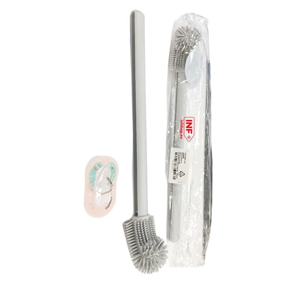 Kaareva silikoninen WC-harja, harmaa 101 Grey