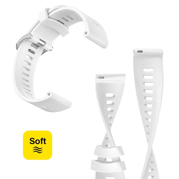Klokkerem til Garmin Forerunner 245 Silikon Hvit Garmin Forerunner 245 20 mm Hvit 20 mm White