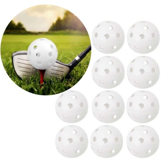 Træningsgolfbolde med huller 10-pak Hvid 47 White