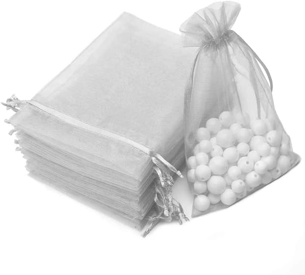 Gaveposer med snøre - 7x9 cm, 25-pak Grå 15 Grey
