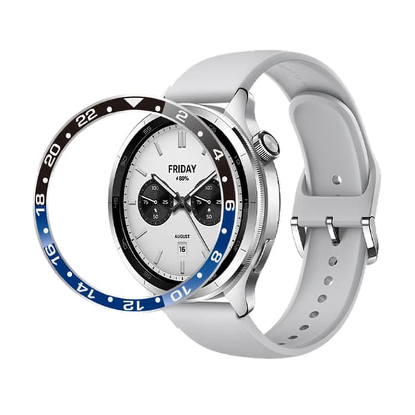 Stilfuld ramme til Xiaomi Watch S3/S4 Blå+Sort 4 Blue+Black