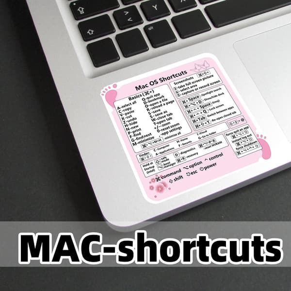 Tangentbordsdekal med Mac-genvägar Vit 4 White