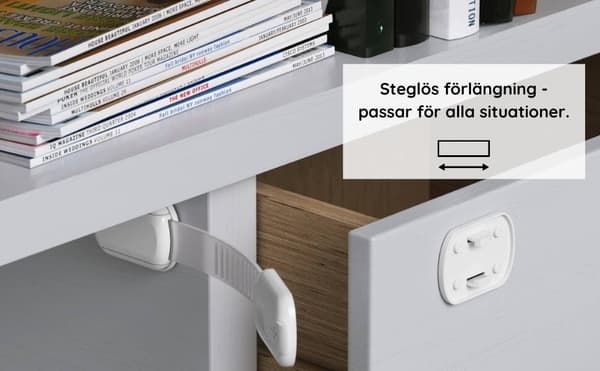 10X Barnesikring Skuffelåser Hvit