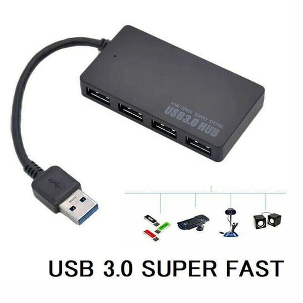 USB 3.0 hub med 4 porte Sort 34
