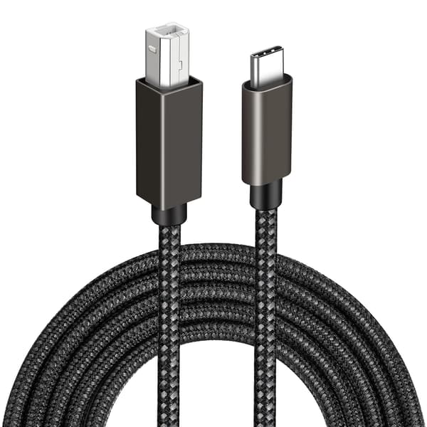 USB-B til USB-C skriverkabel Svart 2 m Svart 2 m Black