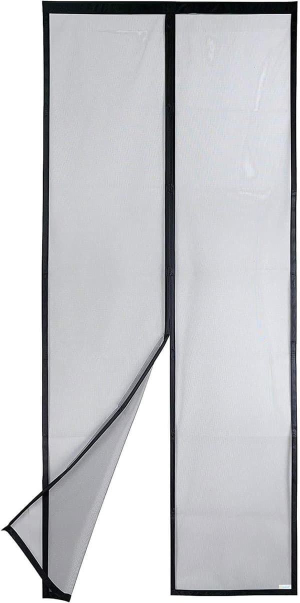 Magnetisk myggnetting til dør (80x210, svart)