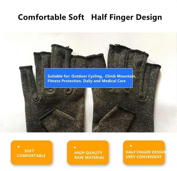 Fingerløse kompressionshandsker 1 par Sort M Sort M Black
