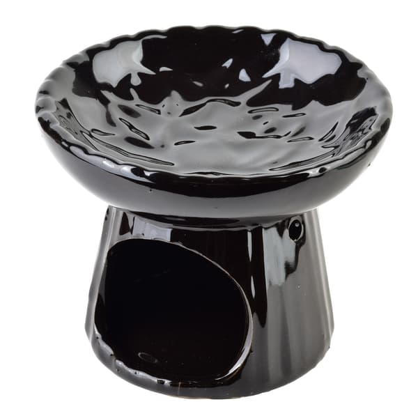 Elegant sort keramisk aromaterapi pejs 11x8x8,5 cm