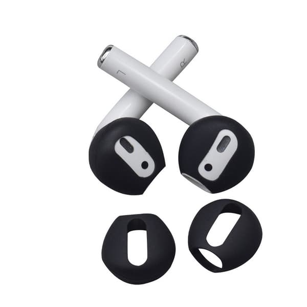 Silikone ørekopper til AirPods 1/2 Generation Sort 1 Black