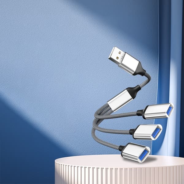 USB Hub Splitter - 3 porte sølv 34 Silver