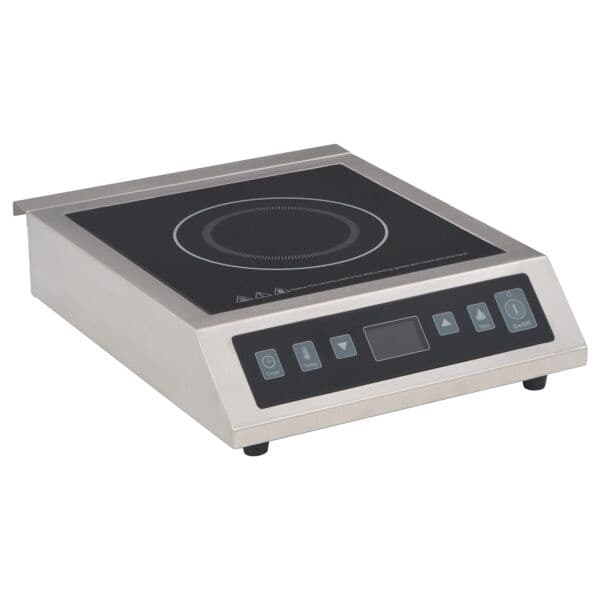 vidaXL Induktionskogeplade med Touch Display 3500 W silver Silver