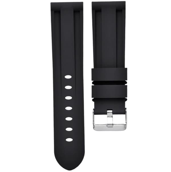Silikonerem til Panerai Luminor Marina Sort 24 mm Sort 24 mm Black