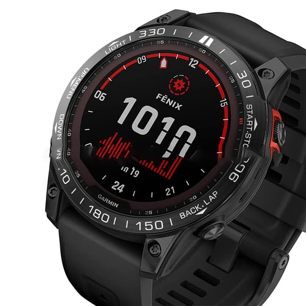 Stilfuld ramme kompatibel med Garmin Fenix 7X Sort 6 Black