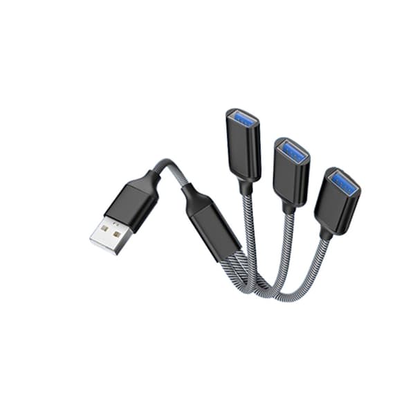 USB Hub Splitter - 3 porte sort 37 Black