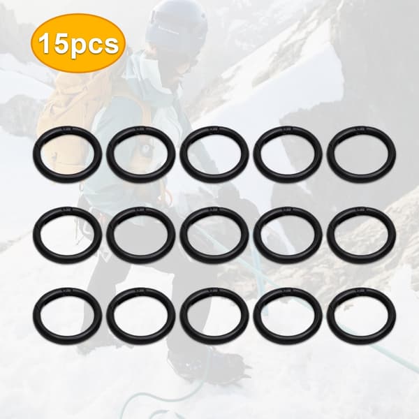Rund karabinhage / åbne ringe 15-pak Sort 49 Black