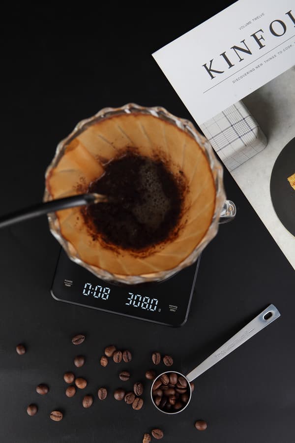 Genopladelig kaffevægt med timer 3 kg / 0,1 g Sort 366 Black