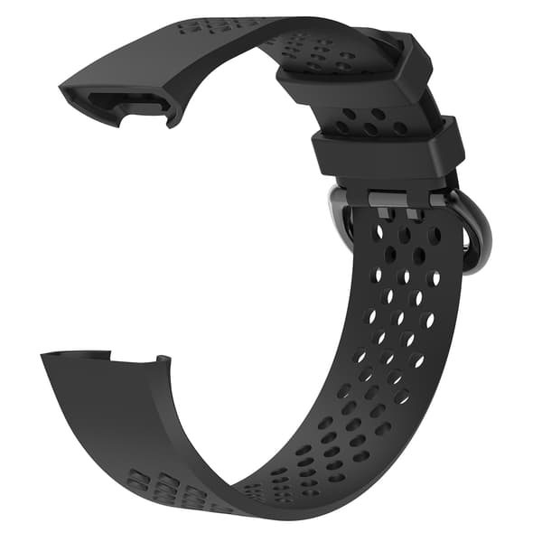 Fitbit Charge 3/4 silikoniranneke Musta (L) 21