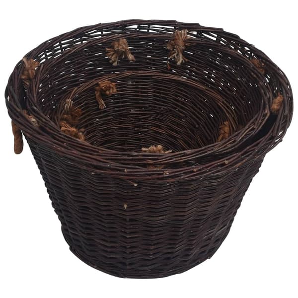 vidaXL Stapelbara vedkorgar 3 st Mörkbrun Pil brown Brun