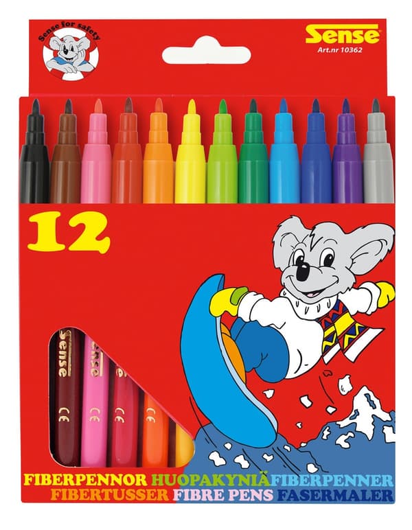 Sense fiberpenner 12-pakning