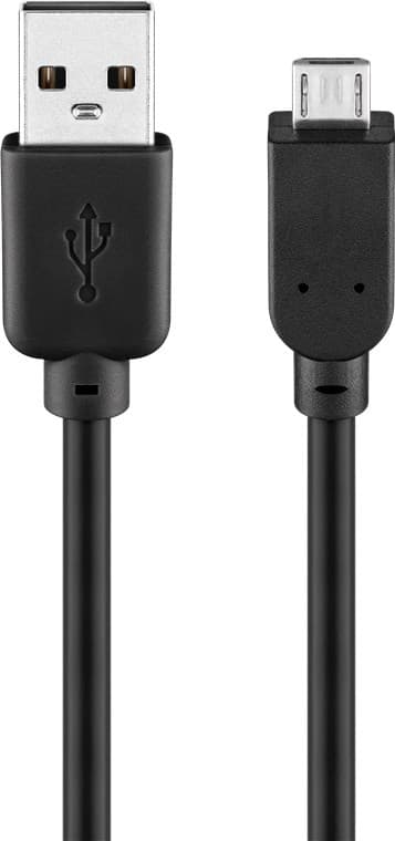 USB-A til Micro-B-kabel, 0,6 m, svart 21 Svart