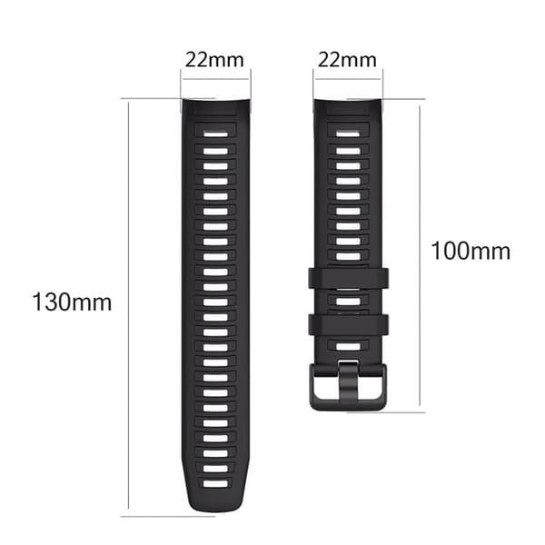 Silikonerem til Garmin Instinct/Esports/Tide/Solar Sort 24 Black