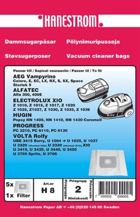 Dammsugarpåsar VOLTA ROLFY, AEG Vampyrino 141
